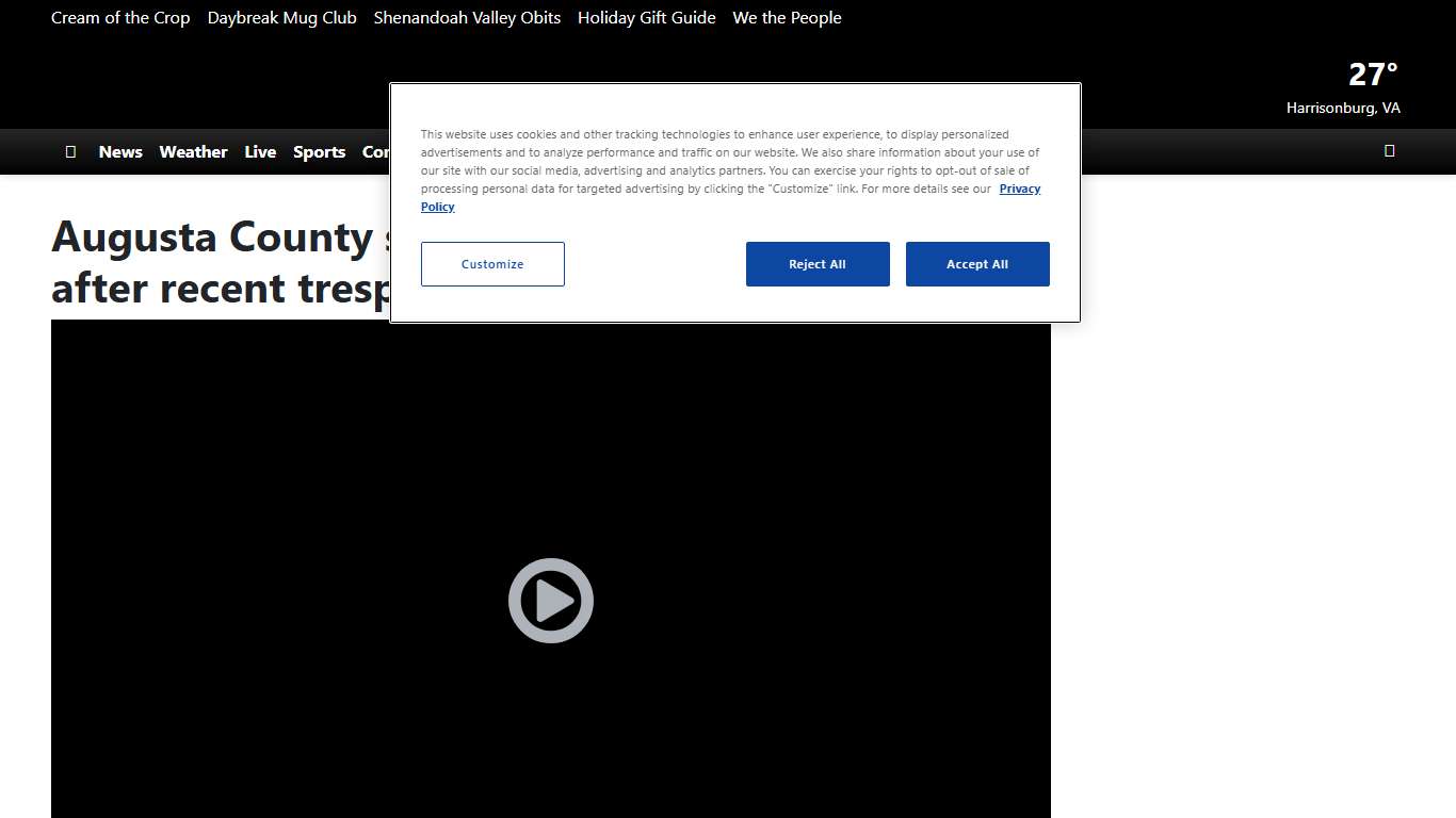 Augusta County sheriff responds to concerns after recent trespassing arrest